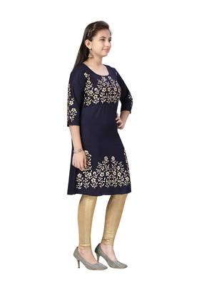 Blue printed cotton kids-tops 2