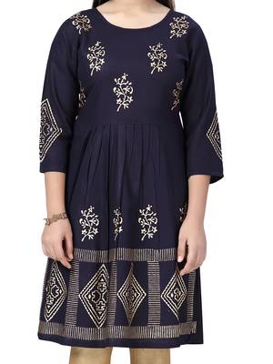 Blue printed cotton kids-tops 5