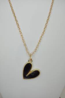 Sukai Jewels Cute Black Charm Heart Necklace Chain for Women and Girls