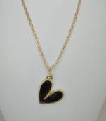 Sukai Jewels Cute Black Charm Heart Necklace Chain for Women and Girls