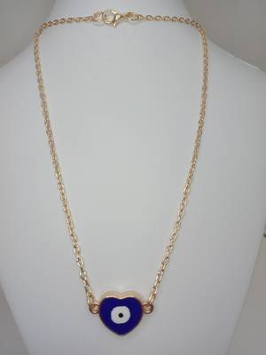Heart Shaped Turkish Evil Eye Charm Pendant Chain for Women And Girls 2