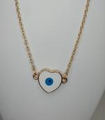 Heart Shaped Turkish Evil Eye Charm Pendant Chain for Women And Girls