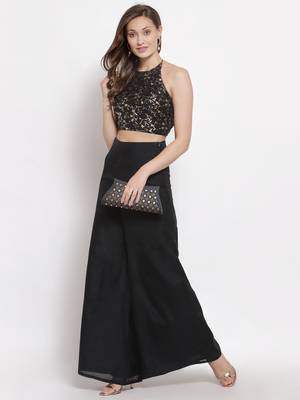 Black  Foli Printed Sleeveless Blouse 1