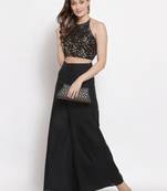 Black  Foli Printed Sleeveless Blouse