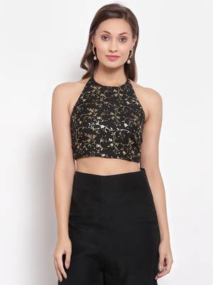Black  Foli Printed Sleeveless Blouse 2