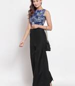 Blue Multi Patch Sleeveless Blouse