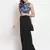 Blue Multi Patch Sleeveless Blouse