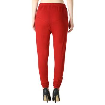 Women Solid Casual Churidar Leggings (Black Red Yellow) 3