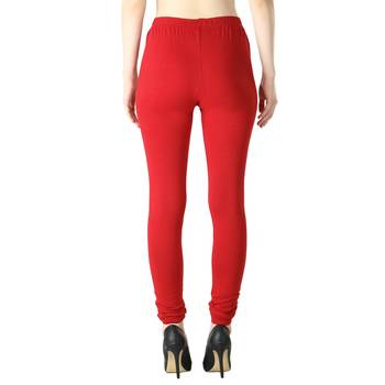 Women Solid Elastic Waist Ankle Length Legging (Black White Maroon) 3