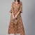 Dark beige printed cotton ethnic-kurtis
