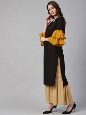Black printed cotton ethnic-kurtis 2