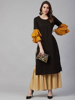 Black printed cotton ethnic-kurtis 4