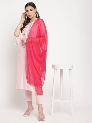 Pink embroidered viscose ethnic-kurtis 1