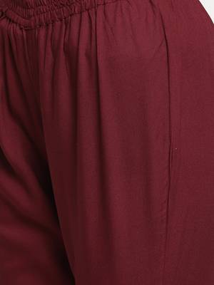 Maroon embroidered viscose ethnic-kurtis 5