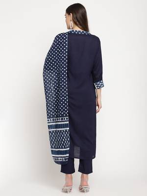 Blue plain viscose ethnic-kurtis 3