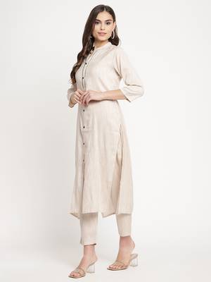 Cream printed viscose ethnic-kurtis 2