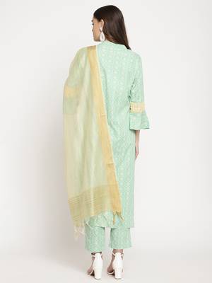 Green printed viscose ethnic-kurtis 3