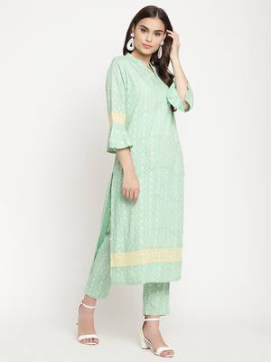 Green printed viscose ethnic-kurtis 4