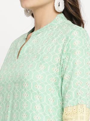 Green printed viscose ethnic-kurtis 5