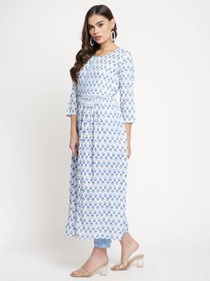 White printed viscose ethnic-kurtis 2