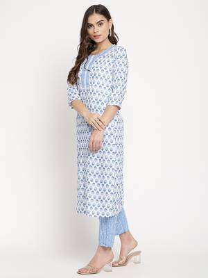 White printed viscose ethnic-kurtis 2
