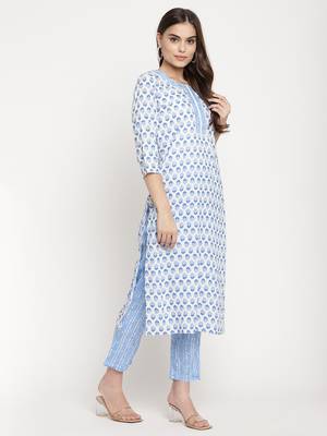 White printed viscose ethnic-kurtis 4