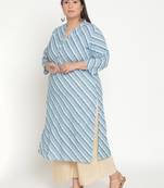 Blue printed cotton ethnic-kurtis
