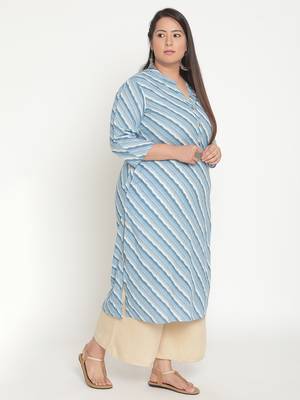 Blue printed cotton ethnic-kurtis
 2