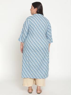 Blue printed cotton ethnic-kurtis
 4