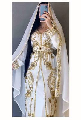 White Reception Kaftan for Women 2