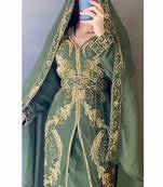 Royal Moroccan Dubai Beaded Kaftan Arabian Plus Size Abaya Party Fancy Dresses African Clothing Crystal Fancy Work