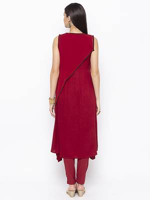 Maroon
 embroidered cotton
 kurta &-sets 4
