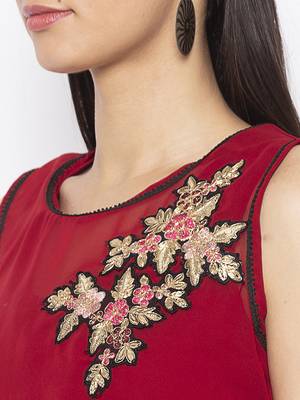 Maroon
 embroidered cotton
 kurta &-sets 5