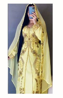 Yellow Haldi Kaftan for Women 2