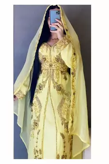 Yellow Haldi Kaftan for Women