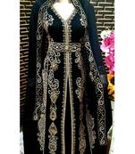 Black Georgette Zari Work Kaftan