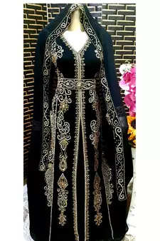 Black Georgette Zari Work Kaftan