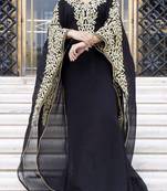 Black Georgette Aari Work Party Wear Kaftan