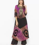 Purple
 embroidered georgette kurta &-sets