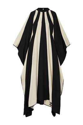 JSDC Black Color Women Stripped Printed Collar Style Satin Silk Kaftan 2