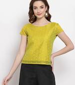 Desi Weavess Green Cap Sleeved top