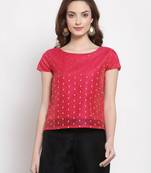 Desi Weavess Pink Cap Sleeved top