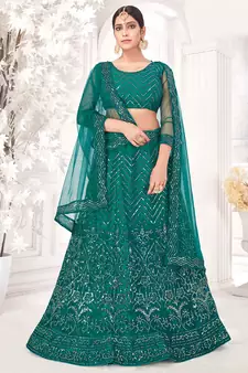 Rama Semi Stitched Lehenga Choli Net Semi Stitched Ceremonial Net Lehengas