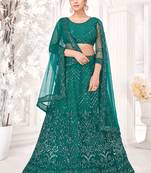 Rama Semi Stitched Lehenga Choli Net Semi Stitched Ceremonial Net Lehengas