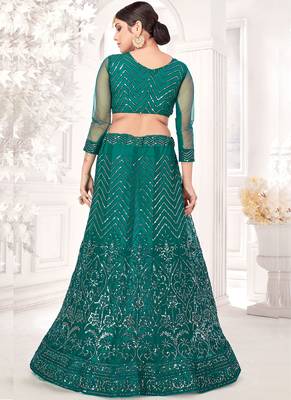 Rama Semi Stitched Lehenga Choli Net Semi Stitched Ceremonial Net Lehengas 2