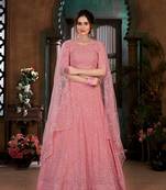 Pink Semi Stitched Lehenga Choli Georgette Semi Stitched Ceremonial Net Lehengas