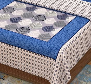 Tree Leaves Bluish 90*108 Seltos Queen Size Bed Sheets | Alwayla (Sepq0004 B) 4