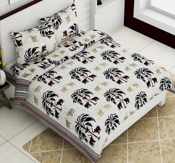 Black Tree Designer Print 90*108 Rozee Queen Size Bed Sheets (Rzpq0003 A) 1