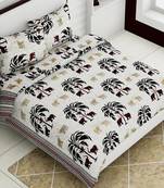 Black Tree Designer Print 90*108 Rozee Queen Size Bed Sheets (Rzpq0003 A)