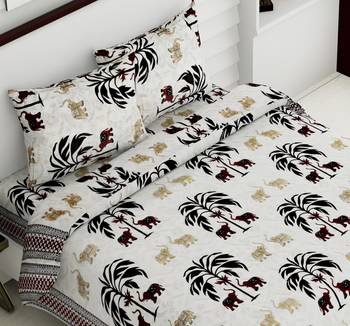 Black Tree Designer Print 90*108 Rozee Queen Size Bed Sheets (Rzpq0003 A) 2